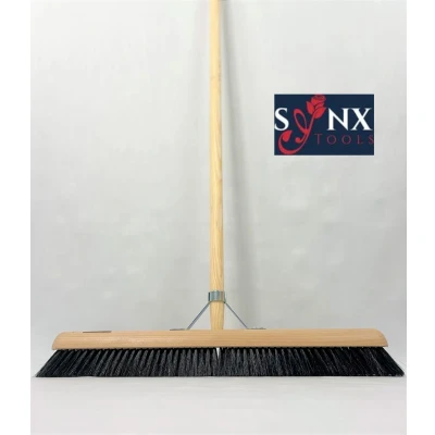Afbeelding van Synx Tools Zaalveger 60 cm Paardenhaar / Kamerveger Zachte bezem Bezemsteel Veger Be