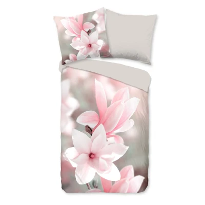 Afbeelding van Pure Dekbedovertrek &quot;magnolia bloemen&quot; Roze (135x200 cm) Microfiber