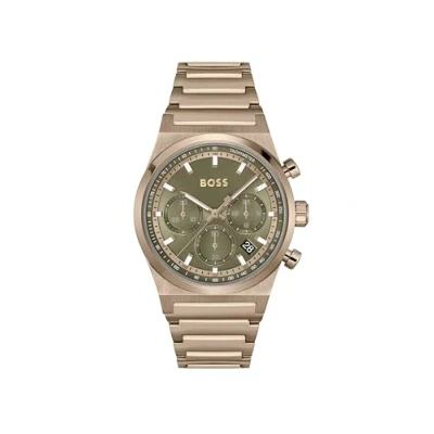 Afbeelding van Hugo Boss Heren horloge goudkleurig met stalen band