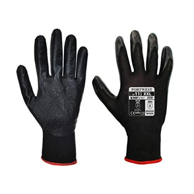 Afbeelding van Portwest A320 Dexti Grip nylon handbescherming handschoenen maat L, zwart