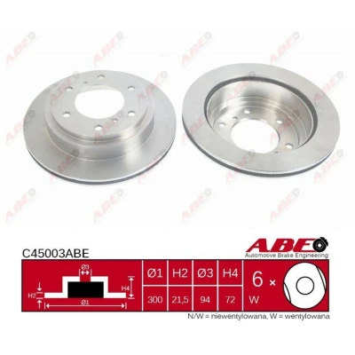 Afbeelding van ABE C45003ABE Remschijf Achteras 300 22,0 6 139,7 Geventileerd Gecoat MITSUBISHI: PAJERO 3, 4