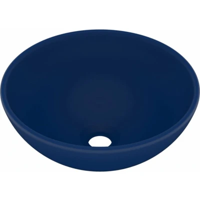 Afbeelding van Wastafel rond 32,5x14 cm keramiek mat donkerblauw