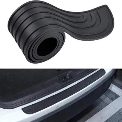 Afbeelding van RUIDAM Protection Pare Choc Voiture pour Jeep Renegade 2015 2021, de Seuil Chargement Coffre Arrière Autocollant Porte Accessoire,90cmx7cm A/Black