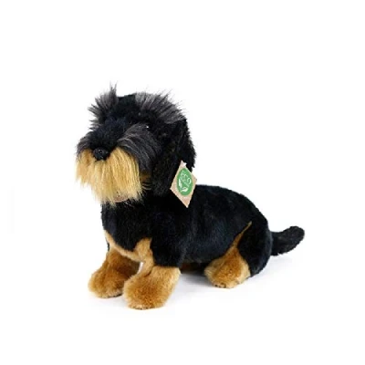 Afbeelding van Rappa ECO knuffel teckel 30 cm realistische van recyclede PET flessen zwart, bruin