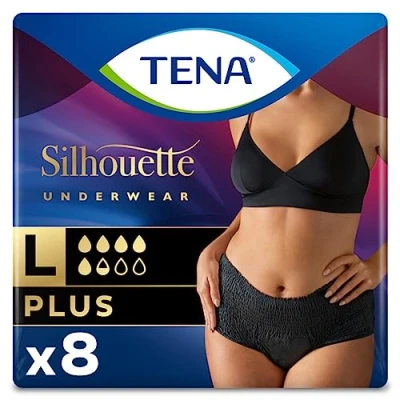 Afbeelding van TENA Silhouette Plus High Waist Noir L 8ST