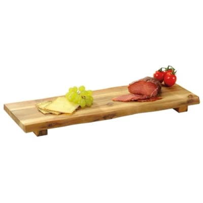 Afbeelding van FSC Acacia Houten Grote Snijplank met voet Snij plank Eten presenteren Afm. 52 x 29 4 cm
