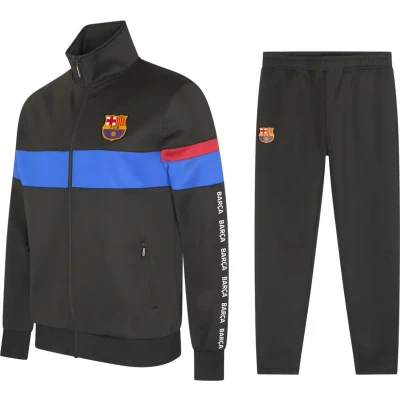 Afbeelding van FC Barcelona Trainingspak voor heren, maat S, seizoen 2024/2025, zwart, voetbalpak, officiële merchandise