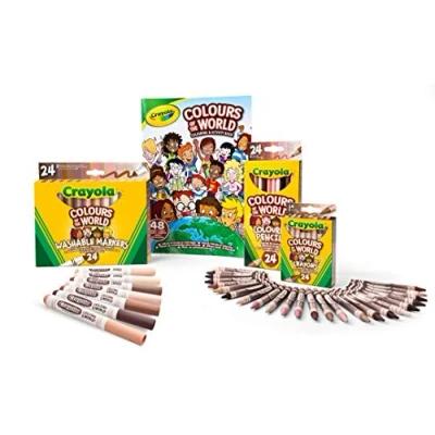 Afbeelding van CRAYOLA Colours of The World Waspotloden, 24 viltstiften, multiculturele potloden en 1 album