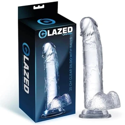 Afbeelding van GLAZED Realistic Dildo With Testicles Crystal Material 20 Cm