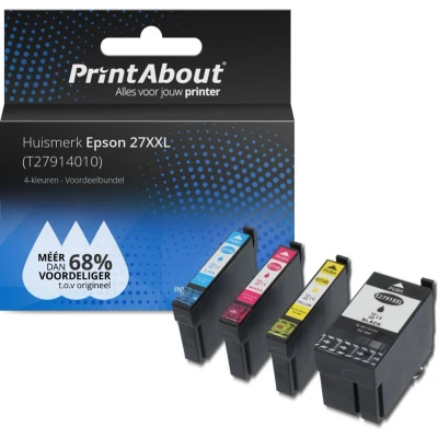 Afbeelding van Huismerk Epson 27XXL (T2791/12/13/144010) Inktcartridge 4 kleuren Voordeelbundel Hoge capaciteit 1133727