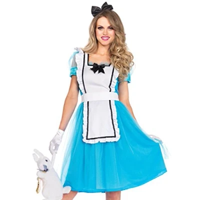 Afbeelding van Leg Avenue Alice im Wonderland kostuum voor dames, blauw/wit, maat M