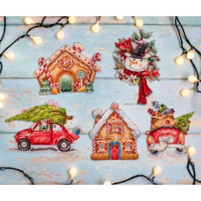 Afbeelding van Leti Stitch Christmas Ornaments borduren (pakket) L8055