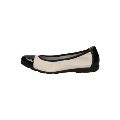 Afbeelding van Caprice Ballerina&#039;s, Dames, Maat: 42, Cream black Leer