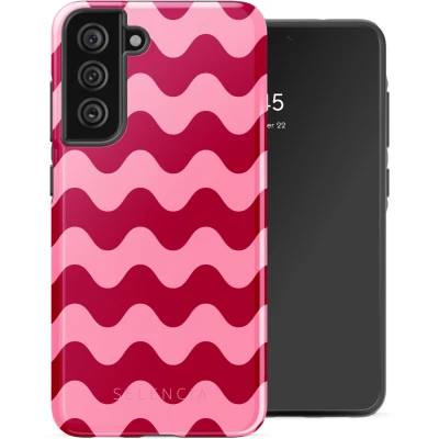 Afbeelding van Selencia Hoesje Geschikt voor Samsung Galaxy S21 FE Vivid Backcover Wave Vibes Lipstick