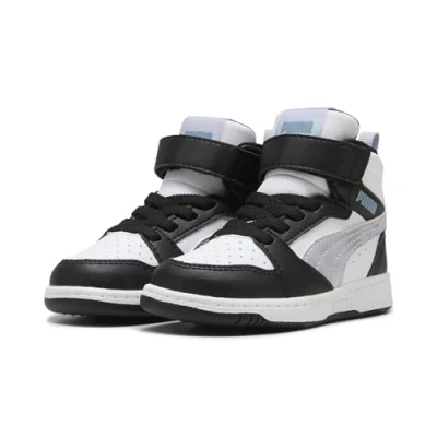 Image de PUMA Rebound V6 Mid Space Belle Sneakers Toddlers, Chaussures, Noir/Lilac Crush/Blanc, 20