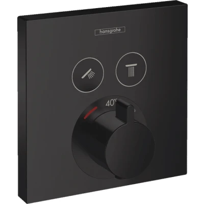 Afbeelding van hansgrohe ShowerSelect thermostaat afbouwdeel voor 2 functies mat zwart