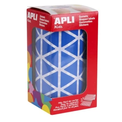 Afbeelding van APLI Kids Rol met driehoekige gummetjes in blauw, 20,0 mm