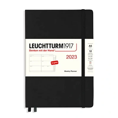 Afbeelding van LEUCHTTURM1917 365942 Weekoverzicht, 2023, 12 maanden, A5, zwart