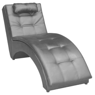 Afbeelding van Chaise longue met kussen kunstleer zwart