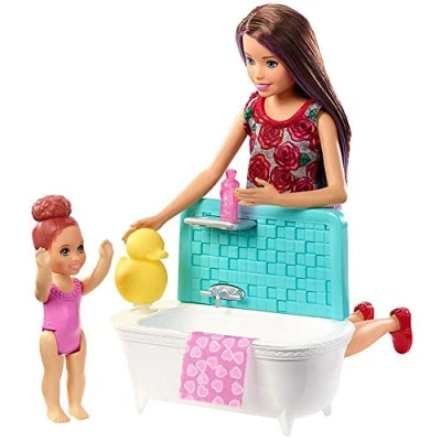 Image de Coffret Barbie Babysitter Heure du bain