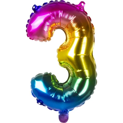 Afbeelding van Folieballon 3 regenboog 21983