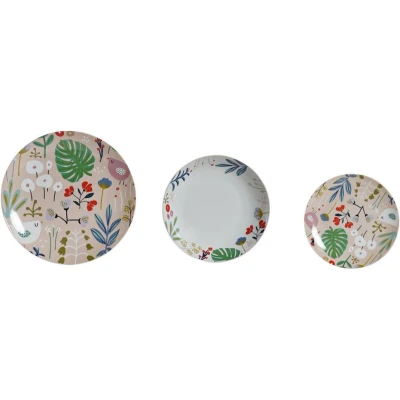 Afbeelding van Serviesset DKD Home Decor Multicolour Blommor Porselein (18 pcs)