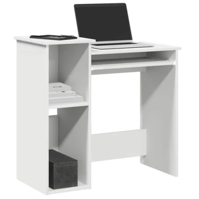 Image de vidaXL Bureau avec étagères blanc 84x40x78 cm bois d&#039;ingénierie860445