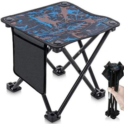 Afbeelding van Camping opvouwbare kruk, Xndryan draagbare kleine visstoel, lichtgewicht viskruk met stabiele platte poten en draagtas, ideaal voor kamperen, vissen, picknick, tuin, barbecue