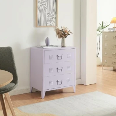 Afbeelding van Ladekast Hämeenlinna commode met lades 72x60x40 cm lichtpaars [en.casa]