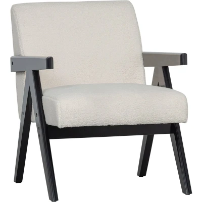 Afbeelding van WOOOD Fauteuil Lowie Polyester Naturel/Zwart 79x60x79