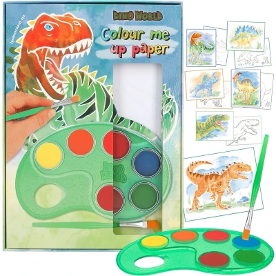 Afbeelding van Depesche Dino World Colour me paper up kleurboek