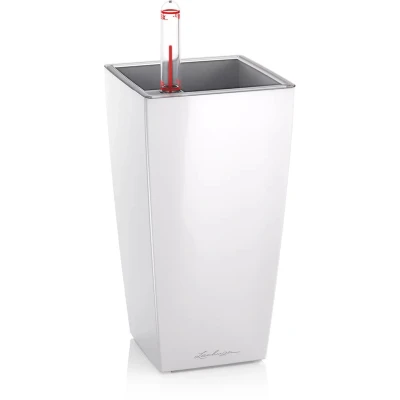 Afbeelding van Lechuza Mini Cubi Tafel bloempot Wit hoogglans