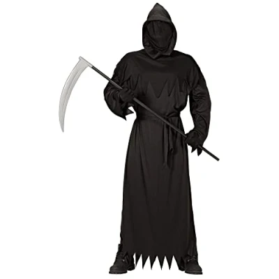 Afbeelding van Widmann Magere Hein kostuum, zwarte jurk, Grim Reaper, Day of the Dead, Halloween, carnaval, carnaval