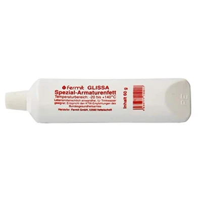 Afbeelding van Fermit Glissa speciaal vet voor de smering van aansluitingen, NSF, H1 en DIN 51502, Duits ministerie gezondheid, 60 g tube
