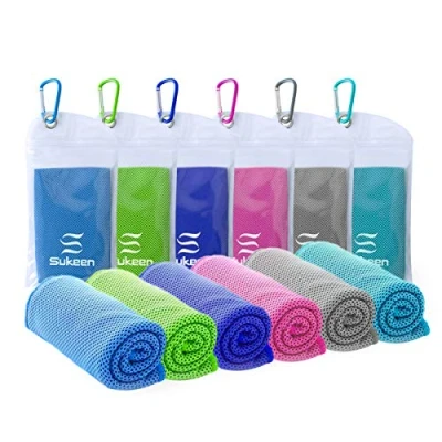 Afbeelding van 6 stuks koelhanddoeken (101,6 x 30,5 cm), ijshanddoek, zachte en ademende microvezel handdoek voor yoga, sport, hardlopen, fitnessstudio, training, kamperen, fitness, training andere activiteiten