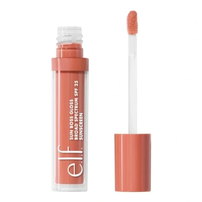 Afbeelding van e.l.f. Sun Boss Gloss SPF 25 Pigment Lipgloss voor een glanzende afwerking, hydraterende en voedende formule, veganistisch dierproefvrij, Peachy Kween