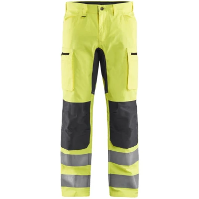 Afbeelding van Blaklader HIgh Vis broek met stretch 1585 1811 Geel/Medium Grijs D100