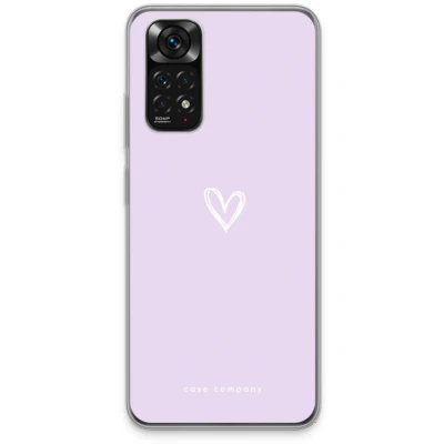 Afbeelding van Case Company® hoesje geschikt voor Xiaomi Redmi Note 11S Klein hartje paars Soft Cover Telefoonhoesje Bescherming aan alle Kanten en Schermrand