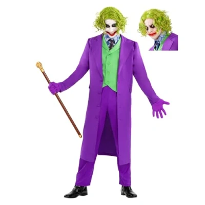 Afbeelding van FUNIDELIA Joker Kostuum met pruik voor mannen The Dark Knight Maat: XXL
