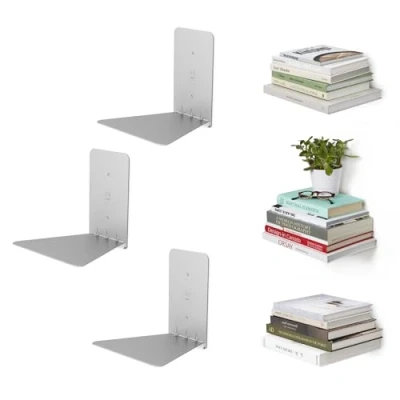 Afbeelding van Umbra Conceal Zwevende Boekenplank In 3 pack Zilver