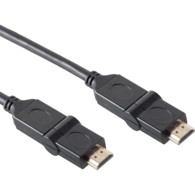Afbeelding van HDMI 2.0 Kabel 4K 60hz Draaibaar omhoog &amp; omlaag 2 meter Zwart