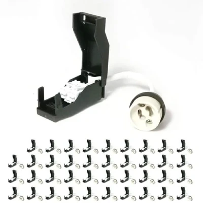 Afbeelding van Europalamp 40DX_NEW 40 GU10 fittingen van keramiek, automatisch, 230 V, klasse 2, met geïsoleerde kabels voor lampen en ledlampen