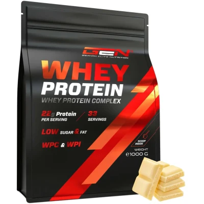 Afbeelding van German Elite Nutrition Whey Protein Complex Witte Chocolade 1kg Hoogwaardige Eiwitten Rijk aan BCAA&#039;s Gemakkelijk Mengbaar