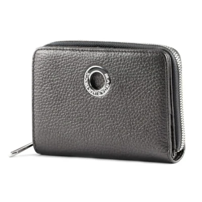 Afbeelding van MANDARINA DUCK Leren Portemonnee Mellow Lux Zip Around Wallet Graphite Donkergrijs