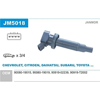 Afbeelding van JANMOR JM5018 Bobine TOYOTA: Auris Hatchback, Avensis I Estate, Celica VII Coupe, DAIHATSU: Sirion II