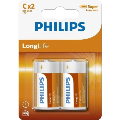 Afbeelding van Philips Longlife C R14 Batterij 2 stuks