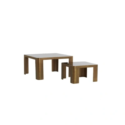 Afbeelding van Oxe salontafel set van 2 antiek brons