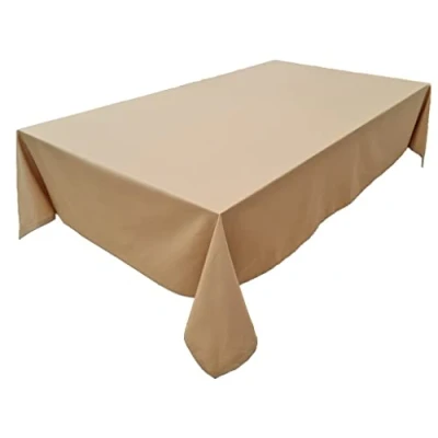 Afbeelding van Tafelkleed van hoogwaardige kwaliteit 100% katoen Collectieconcept Kleur en Maat naar keuze (Rond Ø 100 cm, Camel)