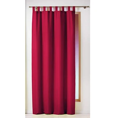 Afbeelding van Gordijnen Kant en klaar met ophanglus 140x260cm uni polyester rood