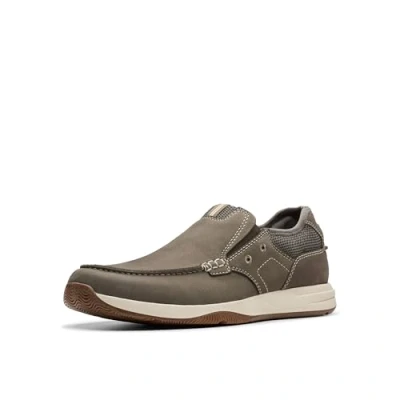 Afbeelding van Clarks Sailview Step mocassinzool voor heren, Nubuck Taupe, 40 EU